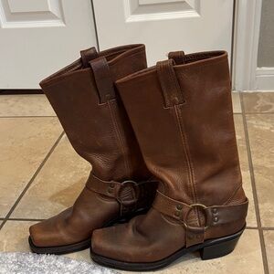 Frye Brown Leather Heeled Boots